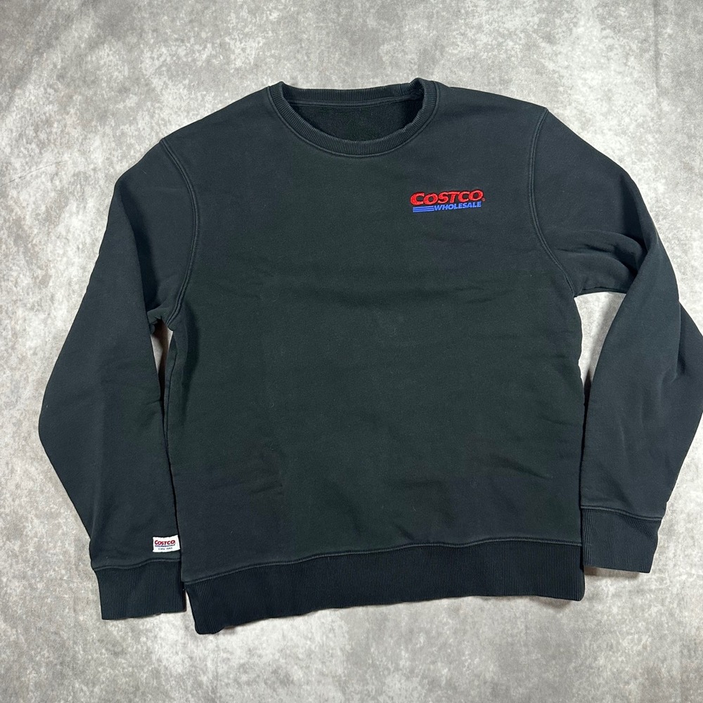 Costco Wholesale Men S Embroidered Logo Crewneck Sweatshirt Black Small Workwear